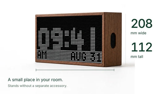 Niblet Pixel Display dimensions: 208 by 112 mm