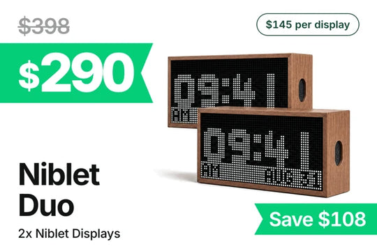 Niblet Duo: two Niblet Pixel Displays, $290 USD