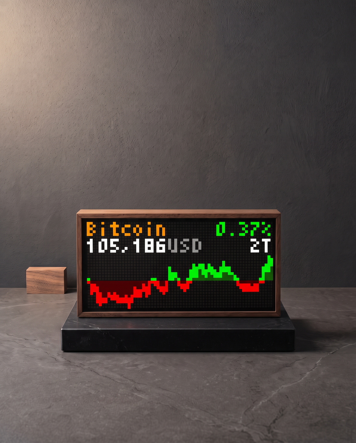 Niblet One premium product portrait showing a Bitcoin market app