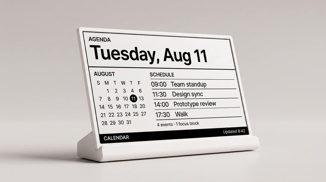 Niblet Paper close product view showing a daily agenda