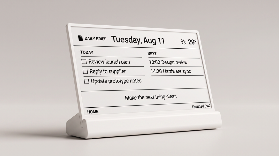 Niblet Paper close product view showing a daily brief