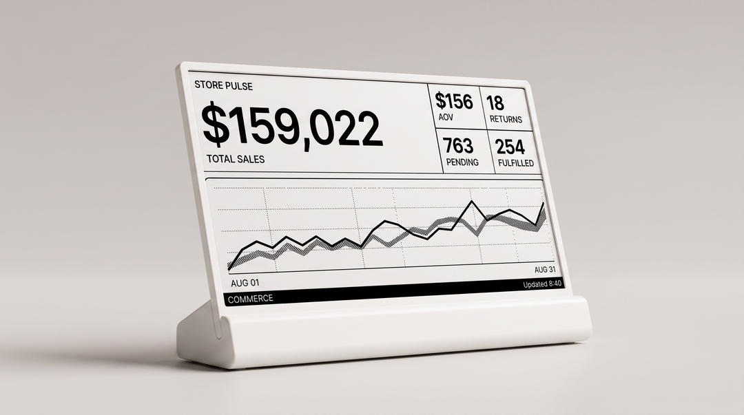 Niblet Paper close product view showing store metrics