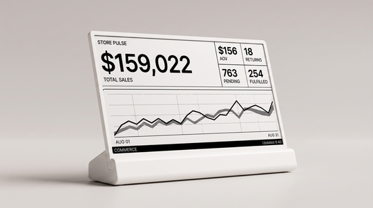 Niblet Paper close product view showing store metrics