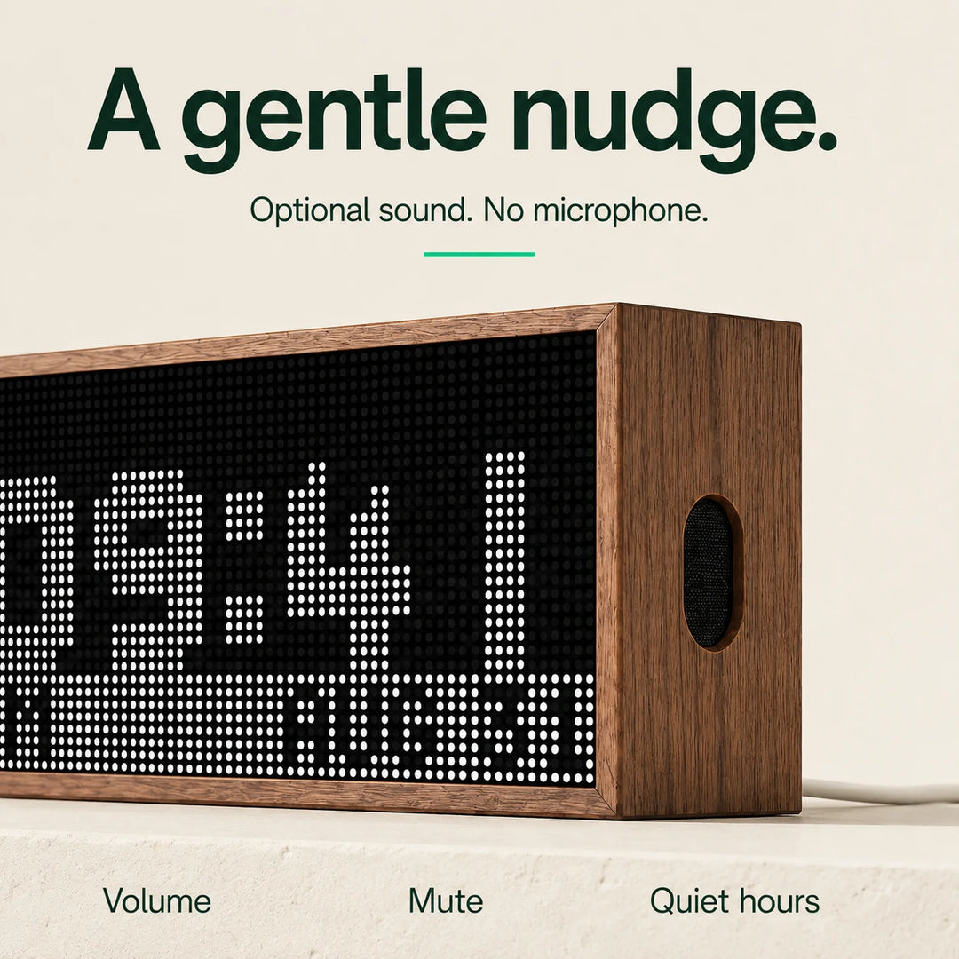 Optional speaker with volume, mute and quiet-hour controls